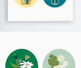 Hand drawn flowers elements vector