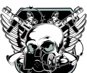 Hand drawn gas mask vector