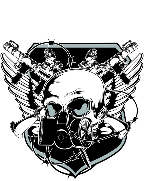 Hand drawn gas mask vector