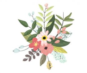 Hand-painted flowers Vector