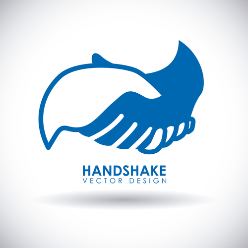 Hand shake logo flat design shaking hands Vector Image