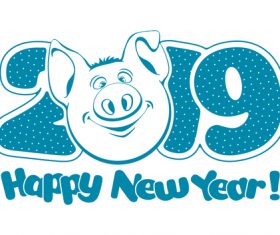 Happy 2019 pig year design vector 05