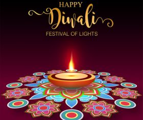 Happy diwali festvial of lights vector material 10