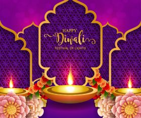Happy diwali festvial of lights vector material 16