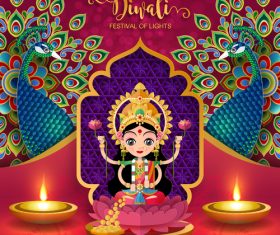 Happy diwali festvial of lights vector material 17