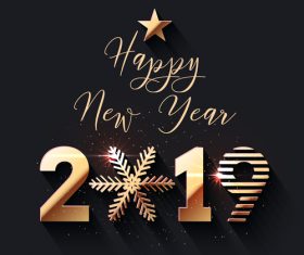 Happy new year 2019 dark background vector