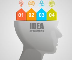 Head idea concept infographic template vector 01