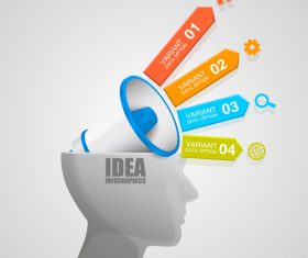 Head idea concept infographic template vector 02