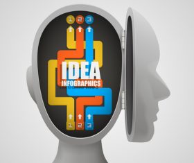 Head idea concept infographic template vector 03