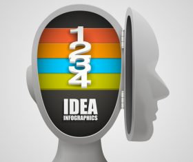 Head idea concept infographic template vector 04