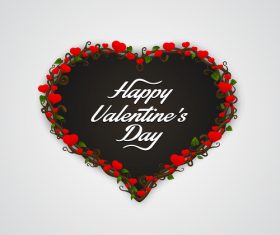 Heart flower fraem vector design 01