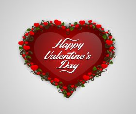 Heart flower fraem vector design 02