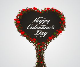 Heart flower tree vector design 02