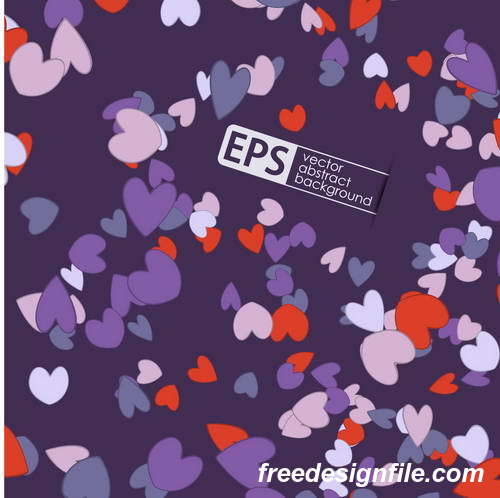 Heart pattern with purple valentine day card vector