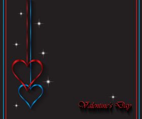 Heart shape decorative with black background vectors 04