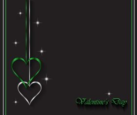 Heart shape decorative with black background vectors 05