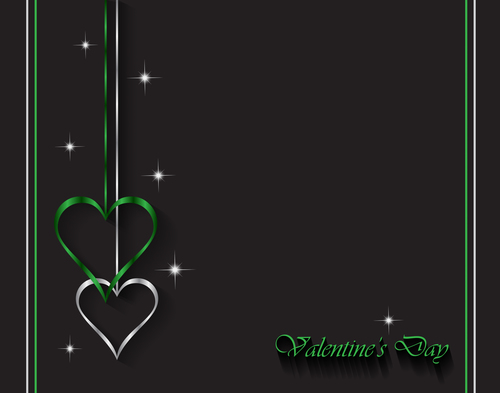 Heart shape decorative with black background vectors 05