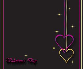 Heart shape decorative with black background vectors 07