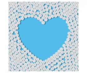 Heart shape with blue background vector