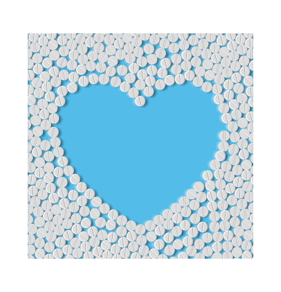 Heart shape with blue background vector