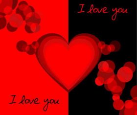 Heart valentine card red with black vecrtor