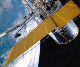 High-tech artificial satellite Stock Photo 03