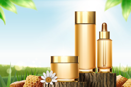 Honey cosmetics background vectors 01
