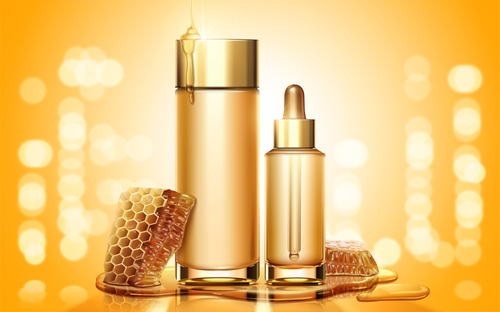 Honey cosmetics background vectors 02