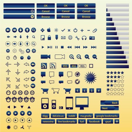 Internet Buttons Icons vector material