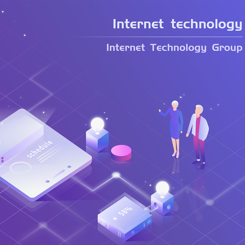 Internet technology business office vector illustration
