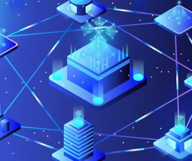 Internet technology business virtual concept vector illustration