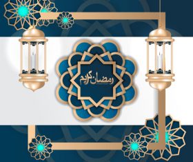 Islamic decor wiht white background design vector 01