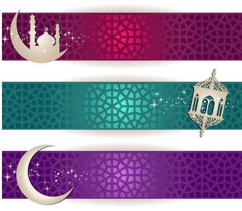 Islamic style banner vector graphics