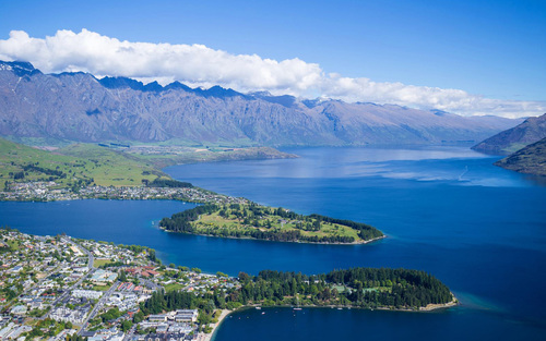 Lake Wakatipu New Zealand natural scenery Stock Photo 01