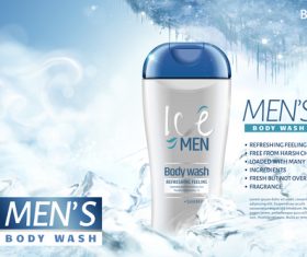Lce men body wash advertising template vector 05