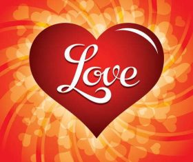 Love background with shiny heart vector