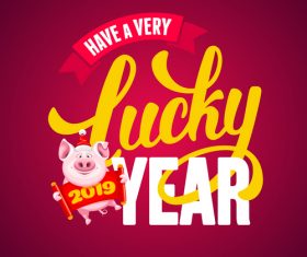 Lucky pig year design vectors 01