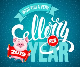 Lucky pig year design vectors 03