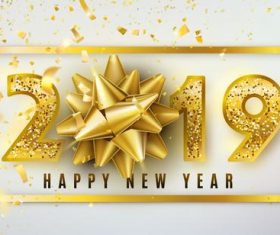 Luxury 2019 new year design golden vector