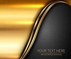 Luxury metal backgrounds golden with black vector 02