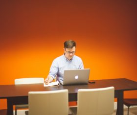 Man working with laptop Stock Photo 01
