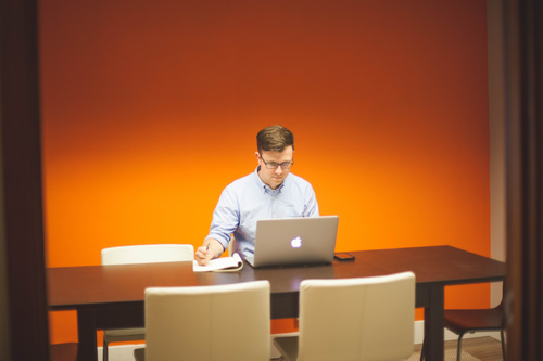 Man working with laptop Stock Photo 01
