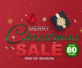 Merry christmas sale end of season design vector