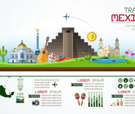Mextco travel infographic template vector