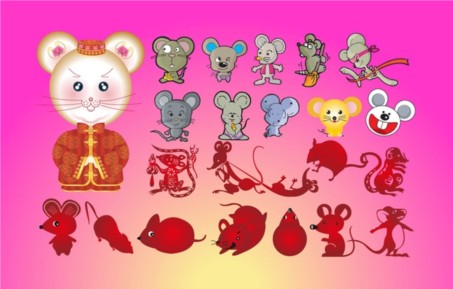 Mice Cartoons set vector