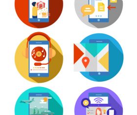 Mobile phone icon elements vector set illustration