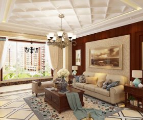 Modern European interior design Stock Photo 03