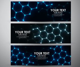 Modern science and technology banners vectors 02