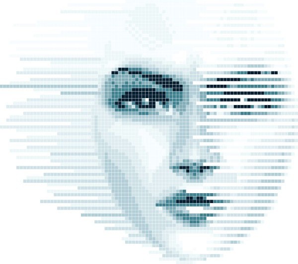 Mosaic female face vector