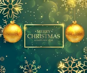 New year festvial with christmas golden decor vector